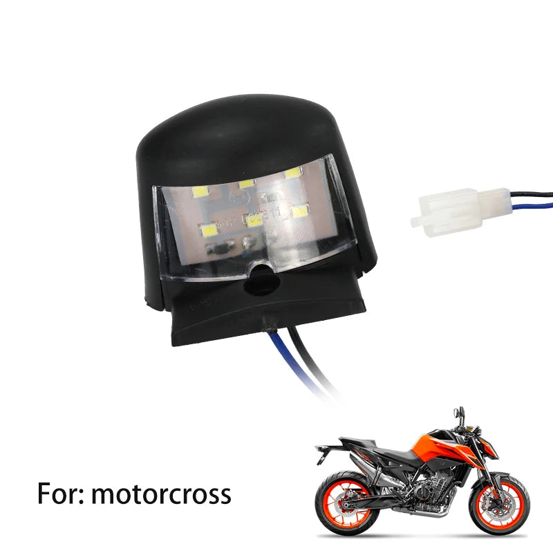 Motorcycle Pit Dirt Bike Number License Plate Lights Bulbs Holder Tail Signal Lamp Universal for ATV Quad Scooter Accessories