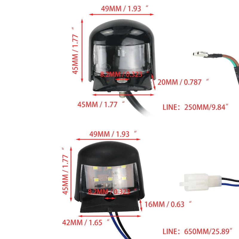 Motorcycle Pit Dirt Bike Number License Plate Lights Bulbs Holder Tail Signal Lamp Universal for ATV Quad Scooter Accessories