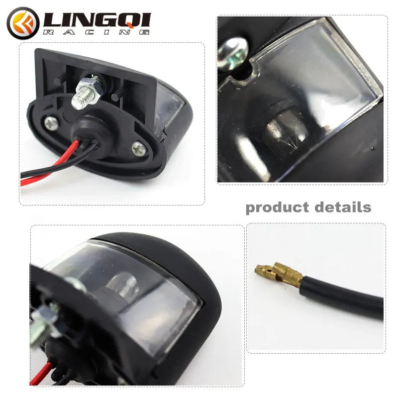 Motorcycle Pit Dirt Bike Number License Plate Lights Bulbs Holder Tail Signal Lamp Universal for ATV Quad Scooter Accessories