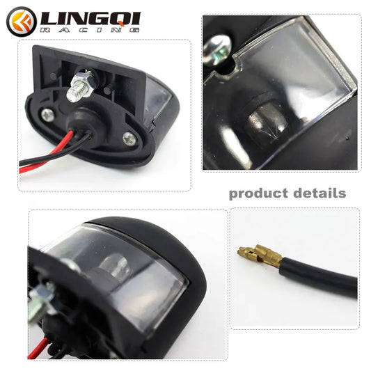 Motorcycle Pit Dirt Bike Number License Plate Lights Bulbs Holder Tail Signal Lamp Universal for ATV Quad Scooter Accessories