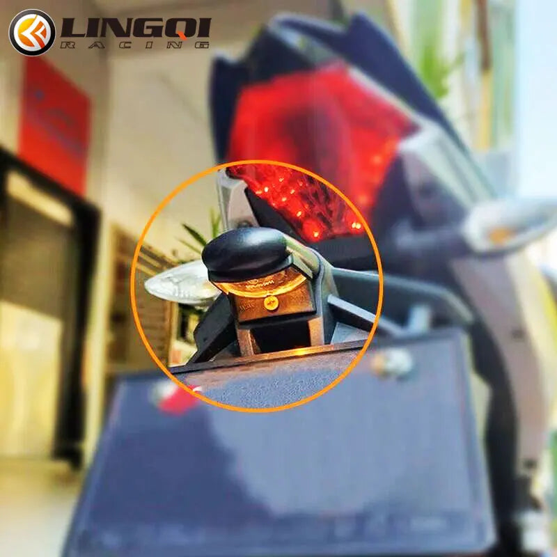 Motorcycle Pit Dirt Bike Number License Plate Lights Bulbs Holder Tail Signal Lamp Universal for ATV Quad Scooter Accessories